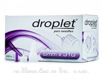 Иглы для инсулиновых шприц-ручек Droplet (6mm x 31G)